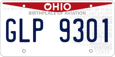 OH license plate GLP9301