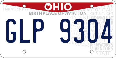 OH license plate GLP9304