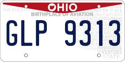 OH license plate GLP9313