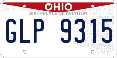 OH license plate GLP9315