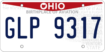 OH license plate GLP9317