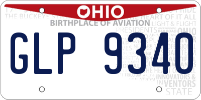 OH license plate GLP9340