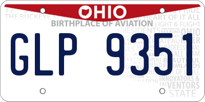 OH license plate GLP9351