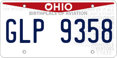 OH license plate GLP9358
