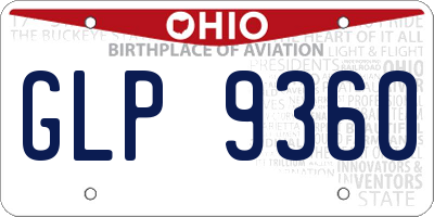 OH license plate GLP9360
