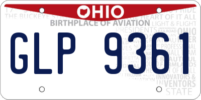 OH license plate GLP9361