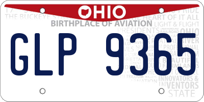 OH license plate GLP9365