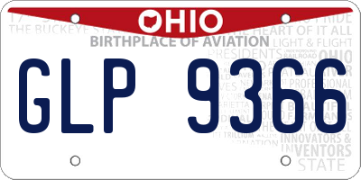 OH license plate GLP9366