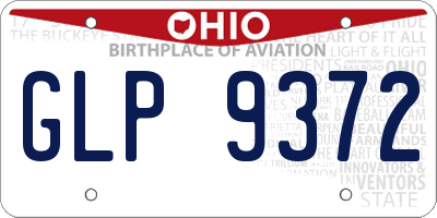 OH license plate GLP9372