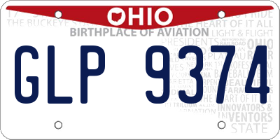 OH license plate GLP9374