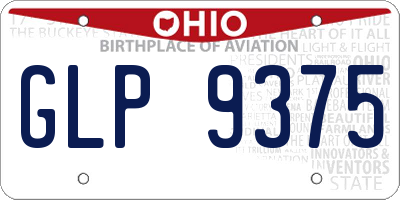 OH license plate GLP9375