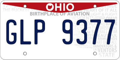 OH license plate GLP9377