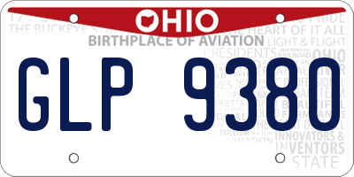 OH license plate GLP9380