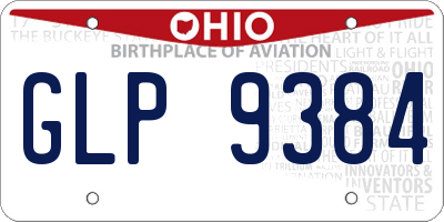 OH license plate GLP9384