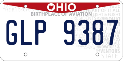 OH license plate GLP9387