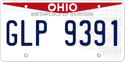OH license plate GLP9391