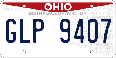 OH license plate GLP9407