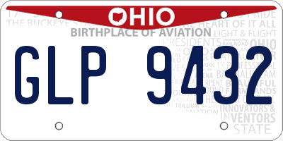 OH license plate GLP9432