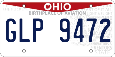 OH license plate GLP9472