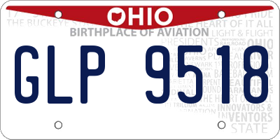 OH license plate GLP9518