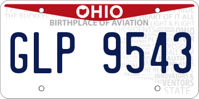 OH license plate GLP9543