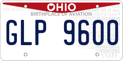 OH license plate GLP9600