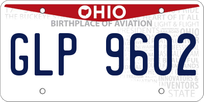 OH license plate GLP9602