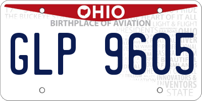 OH license plate GLP9605