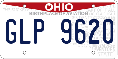 OH license plate GLP9620