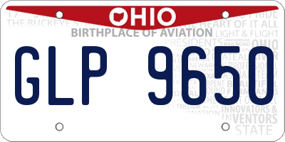 OH license plate GLP9650
