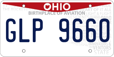 OH license plate GLP9660