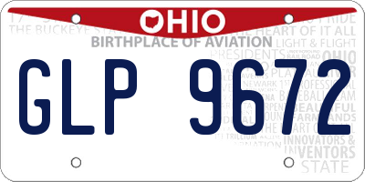 OH license plate GLP9672