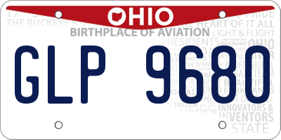 OH license plate GLP9680