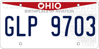 OH license plate GLP9703