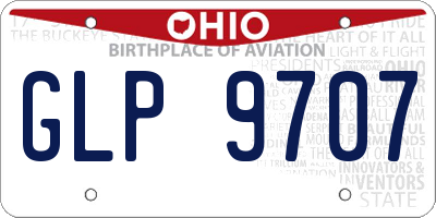 OH license plate GLP9707
