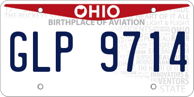 OH license plate GLP9714