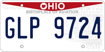 OH license plate GLP9724