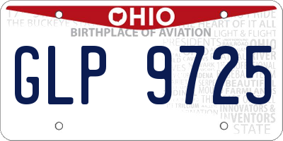 OH license plate GLP9725