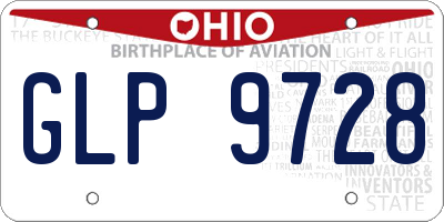 OH license plate GLP9728