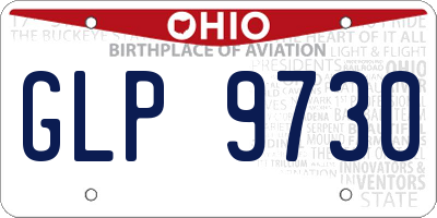 OH license plate GLP9730