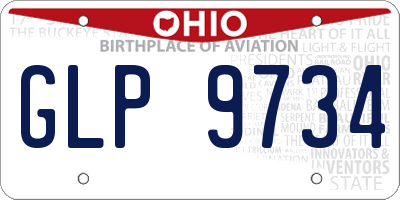 OH license plate GLP9734