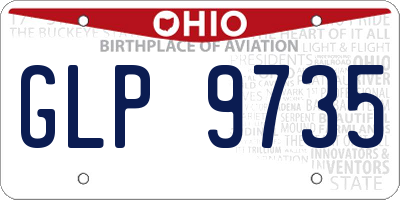 OH license plate GLP9735