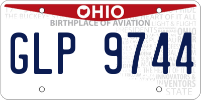 OH license plate GLP9744