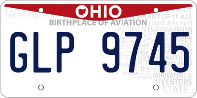 OH license plate GLP9745