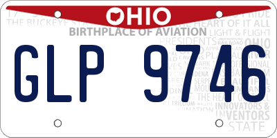 OH license plate GLP9746