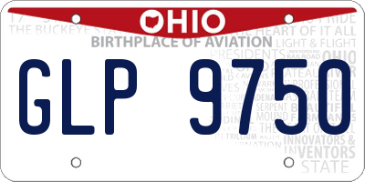OH license plate GLP9750