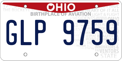 OH license plate GLP9759