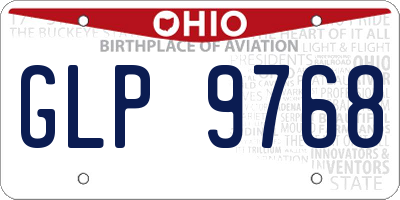 OH license plate GLP9768