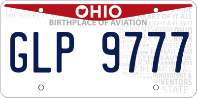 OH license plate GLP9777