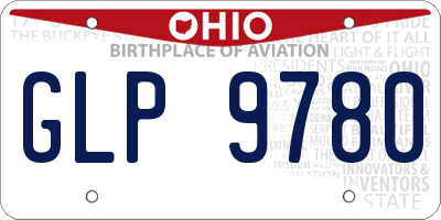OH license plate GLP9780